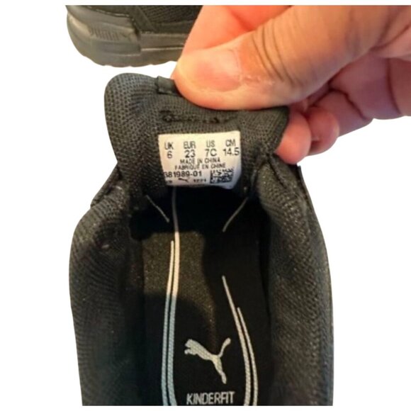 Puma KinderFit All Black Toddler Sneakers Size 7C - Picture 3 of 8